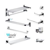 A8607 豪华不锈钢 方形设计毛巾杆套装哑光黑色壁挂式浴室配件五金套装