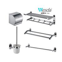 A8608 镀铬壁挂不锈钢挂钩毛巾架马桶刷浴室现代配件套装